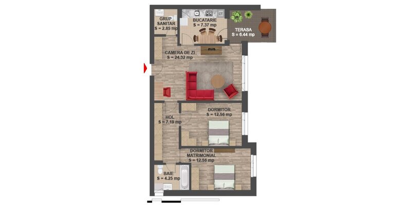 Greenfield Residence, Platanilor, apartament 3 camere de inchiriat, parcare inclusa